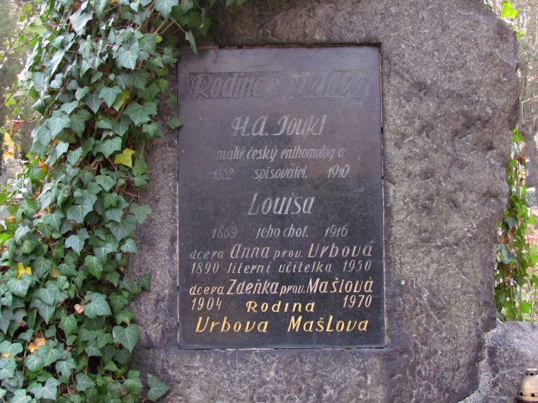 Detailní pohled na hrob H.A. Joukla